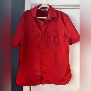 Cabela’s button down short sleeve shirt- red